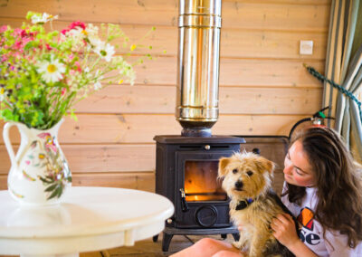 Inside Curlew Lodge coastal holiday chalet in south west Scotland