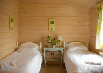 Inside Lapwing Lodge holiday chalet in south west Scotland