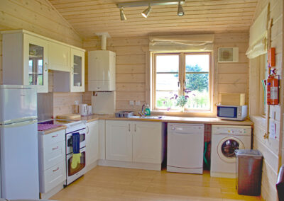 Inside Curlew Lodge holiday chalet in south Scotland