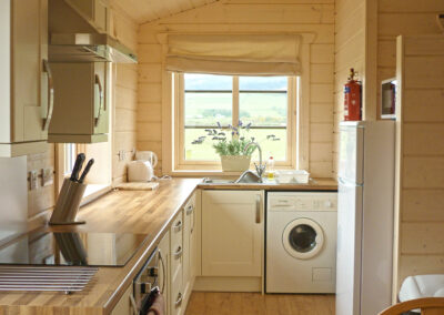 Inside Lapwing Lodge coastal holiday chalet in Scotland